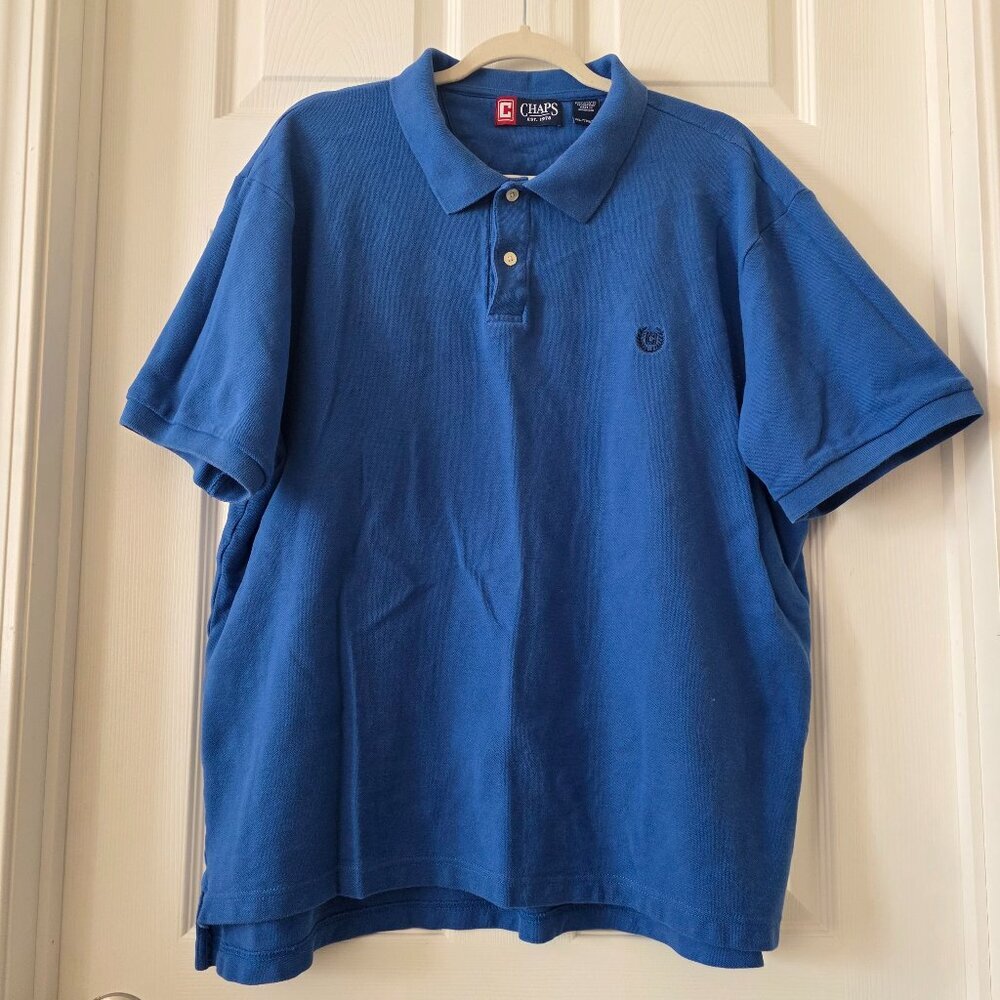 Chaps Blue Men's Collared Polo Shirt Size XXL